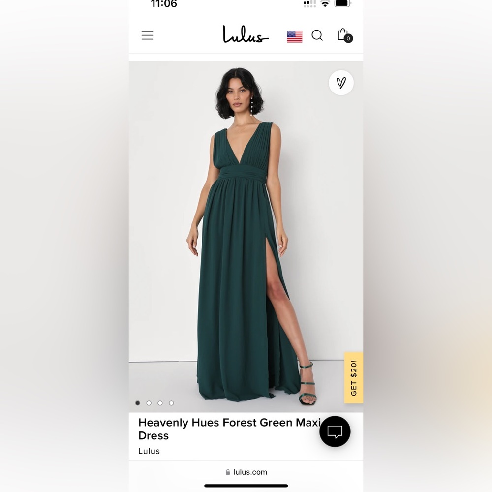 Heavenly hues forest green maxi dress